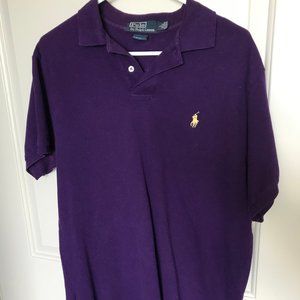 Polo Ralph Lauren Purple Custom Fit Polo - Large